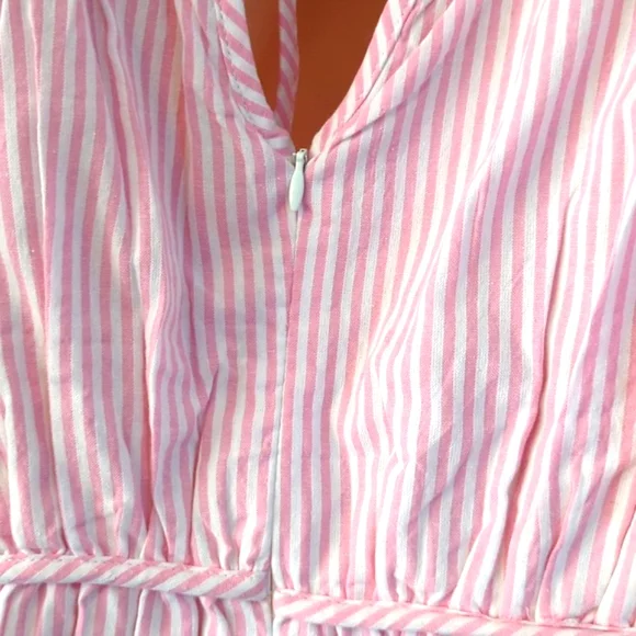 Elegant Pink Striped Mini Dress - Picture 10 of 16